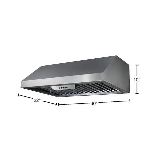 NXR EH3019 30-inch professional stainless steel under-cabinet range hood product view